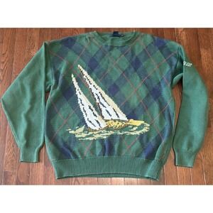 Vintage 90s Nautica Cup Scotland Sailboat Sweater Mens XL Boat Nautical